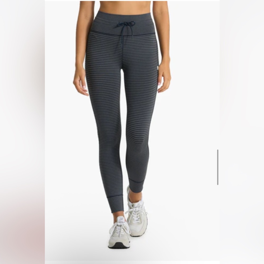 Vuori Black and Gray Striped Leggings